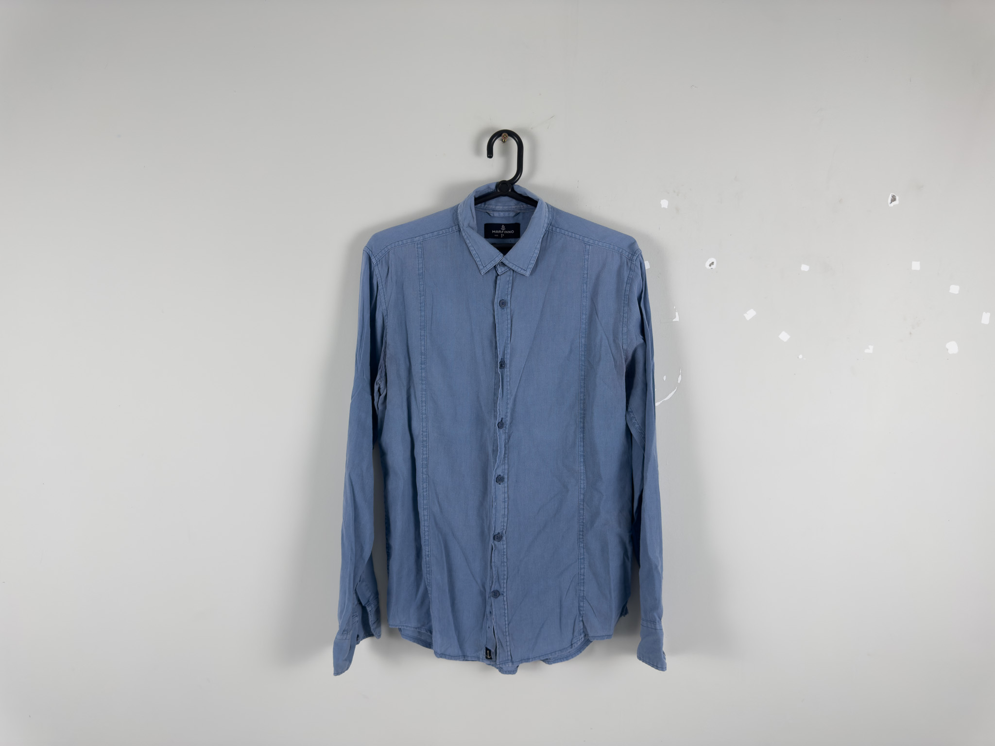 Camisa Slim Azul Claro Lavada