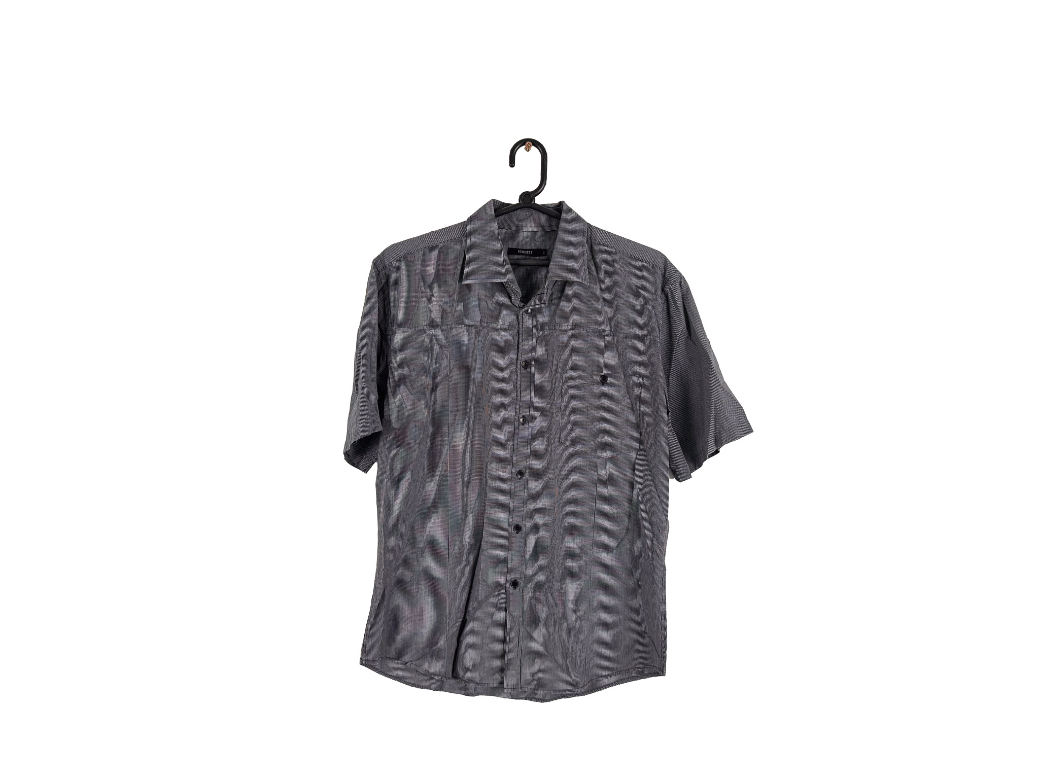 Camisa Manga Curta Cinza Mescla
