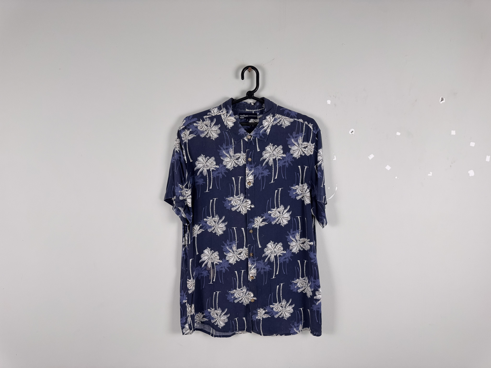 Camisa Manga Curta Azul Marinho Coqueiros