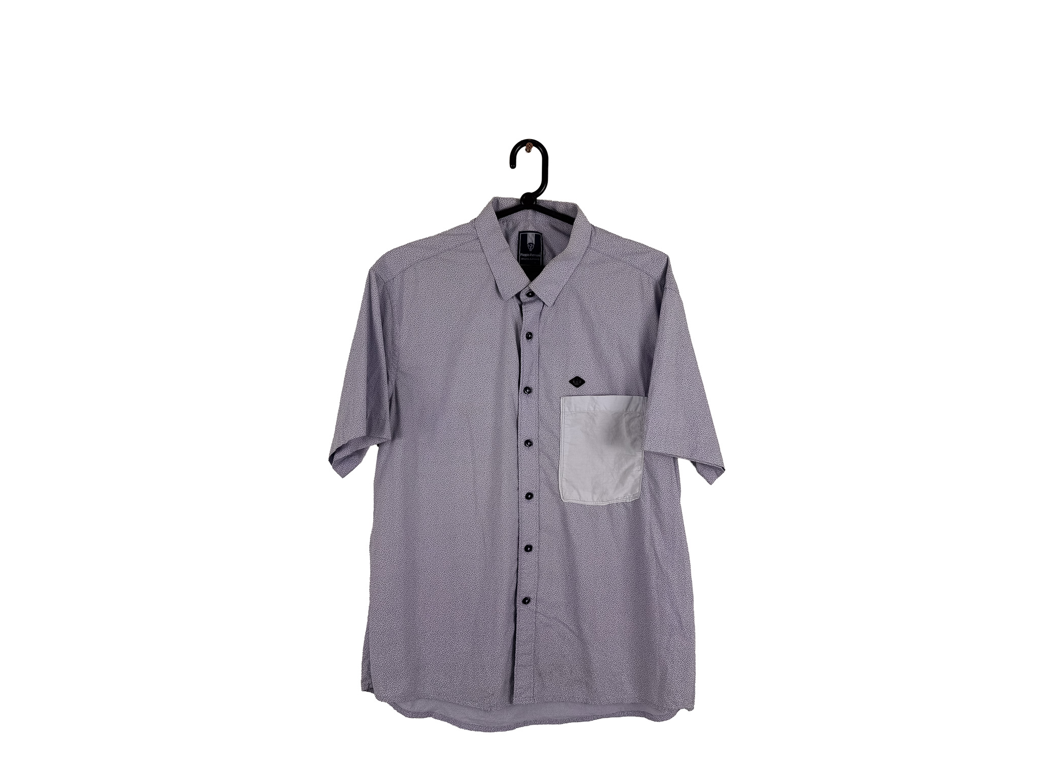 Camisa Manga Curta Cinza Estampa Mini