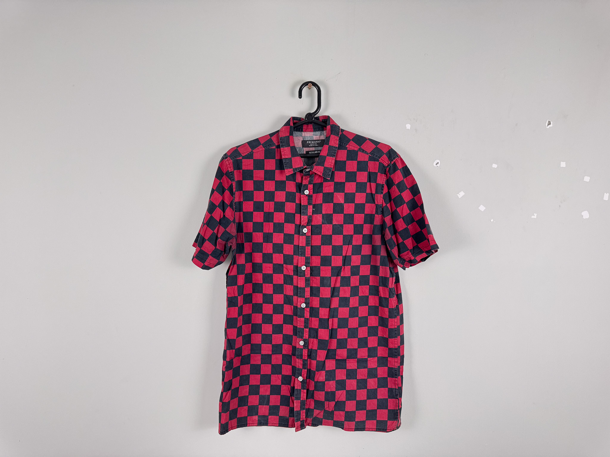 Camisa Manga Curta Xadrez Vermelha/Preta