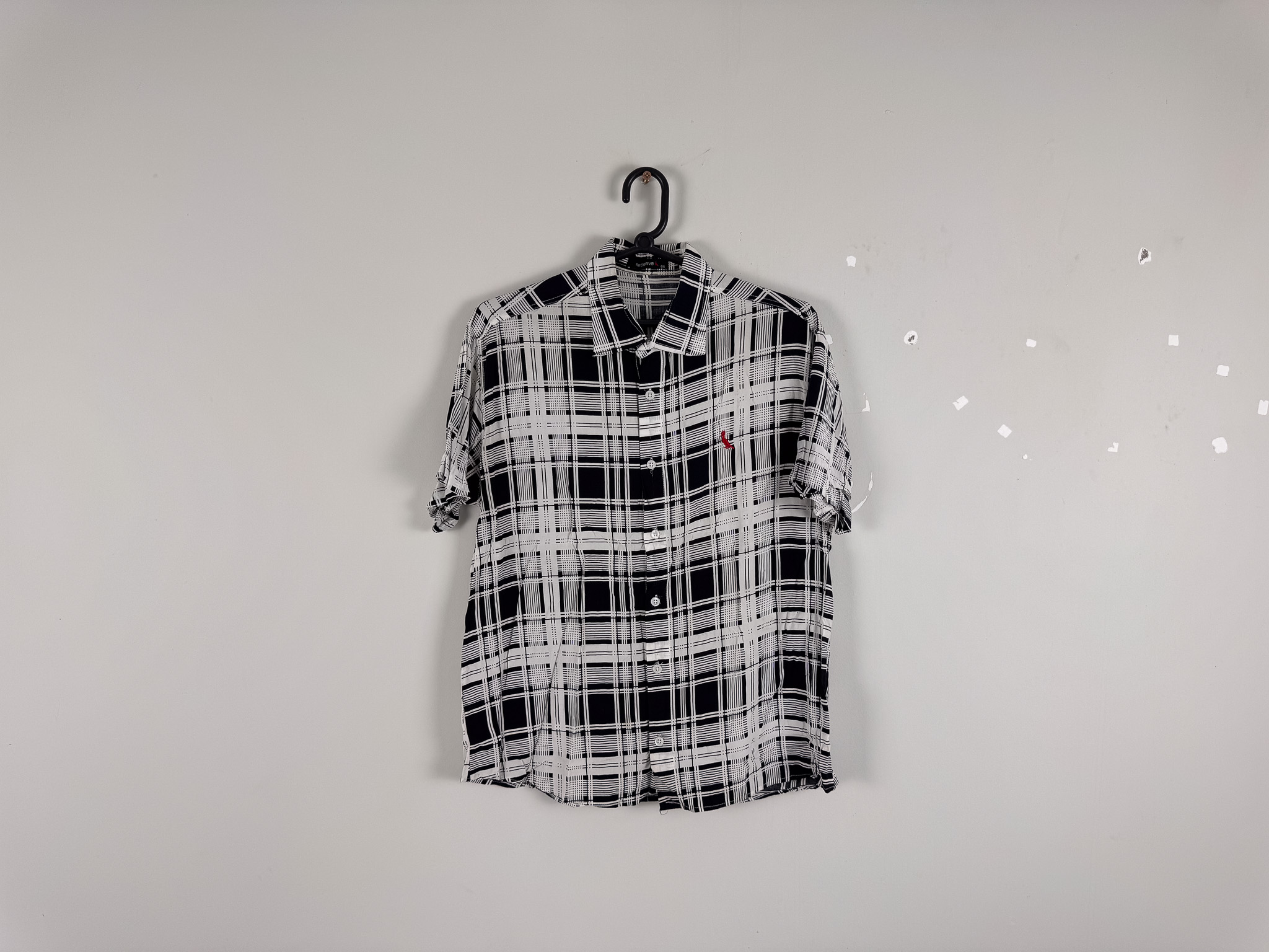 Camisa Manga Curta Xadrez Preto/Branco