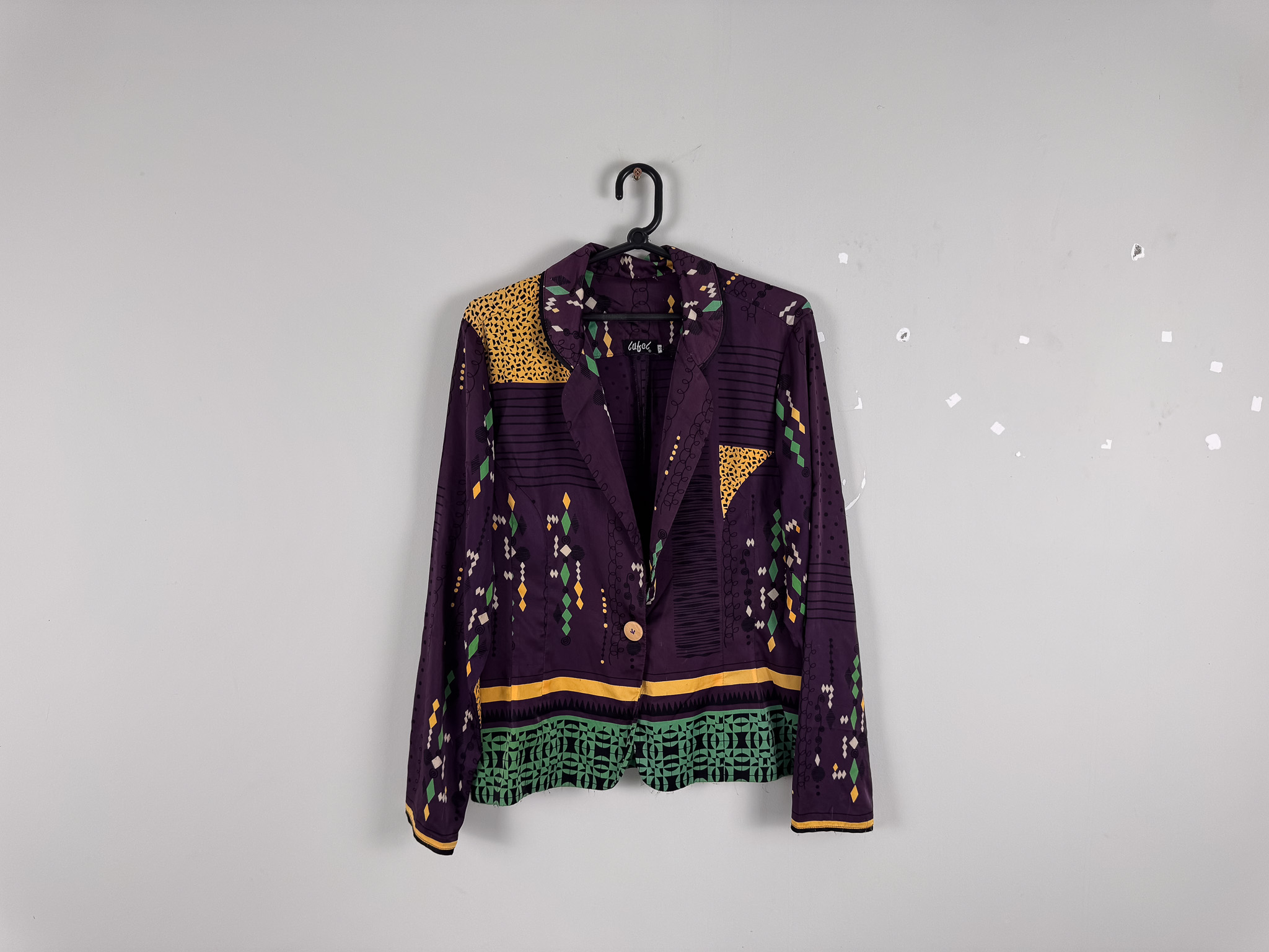 Blazer Vintage Roxo Estampa Étnica
