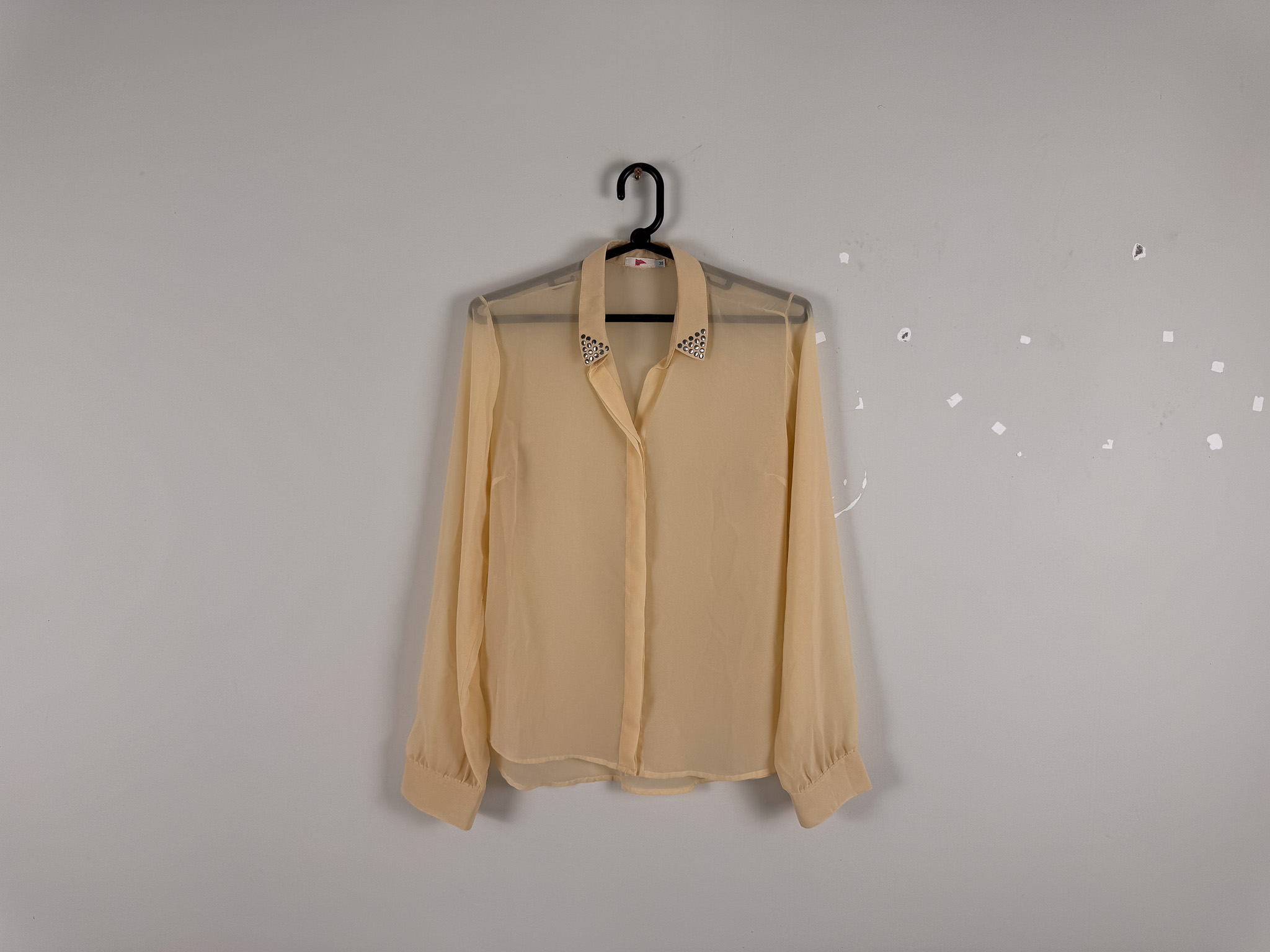 Blusa Bege Champanhe Translúcida