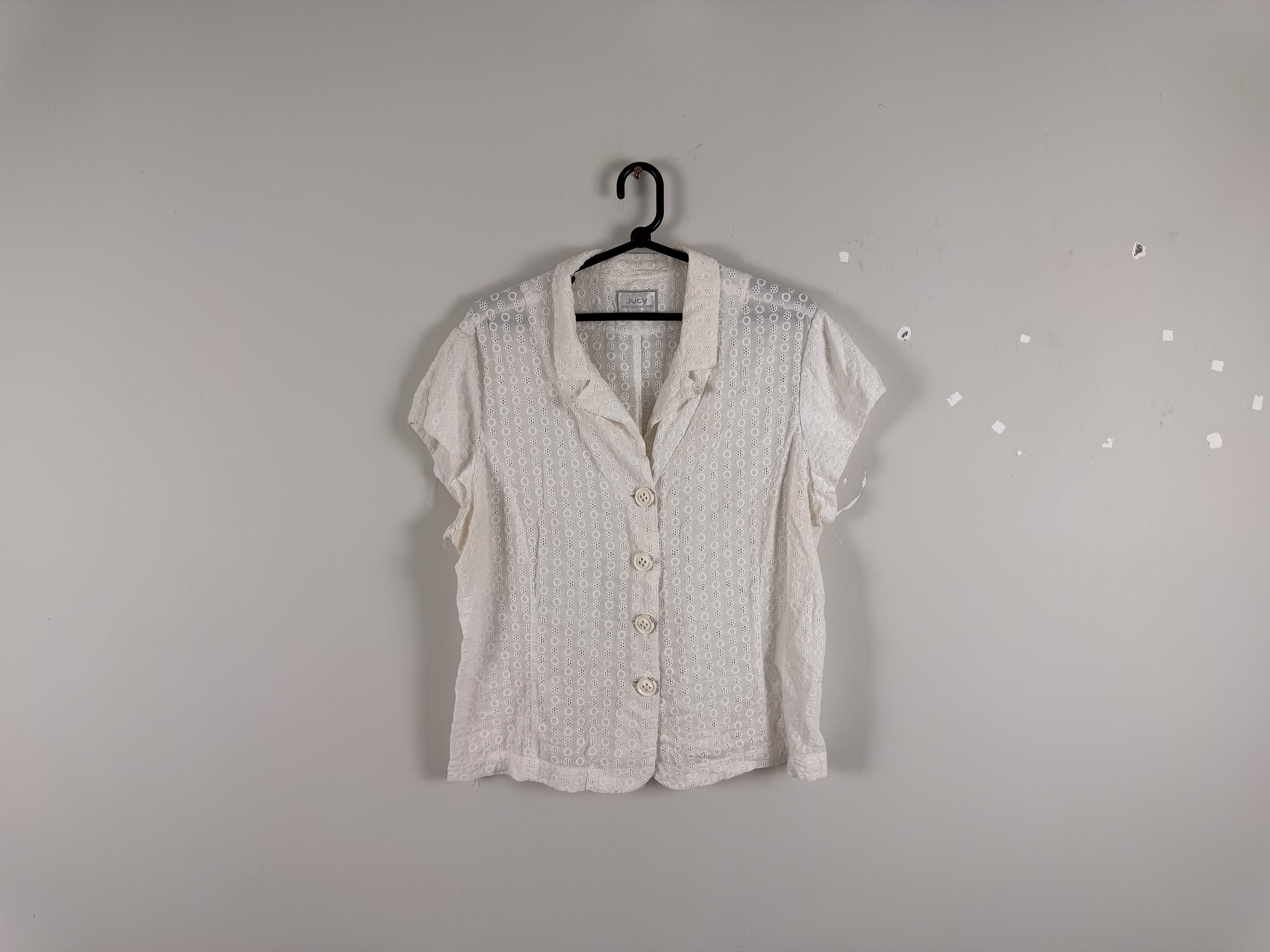 Blusa Branca Manga Curta Renda