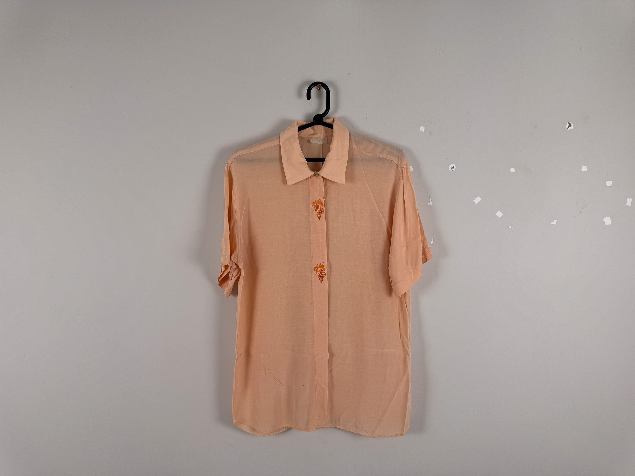 Blusa Pêssego Manga Curta Vintage