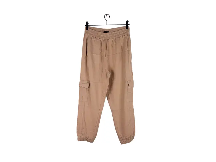Calça Cargo Bege Cintura Elástica