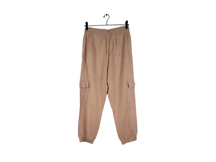 Calça Cargo Bege Cintura Elástica