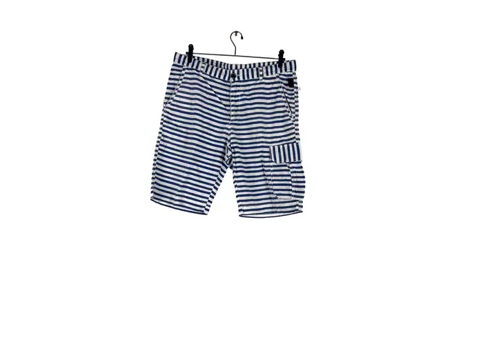 Bermuda Listrada Azul/Branco