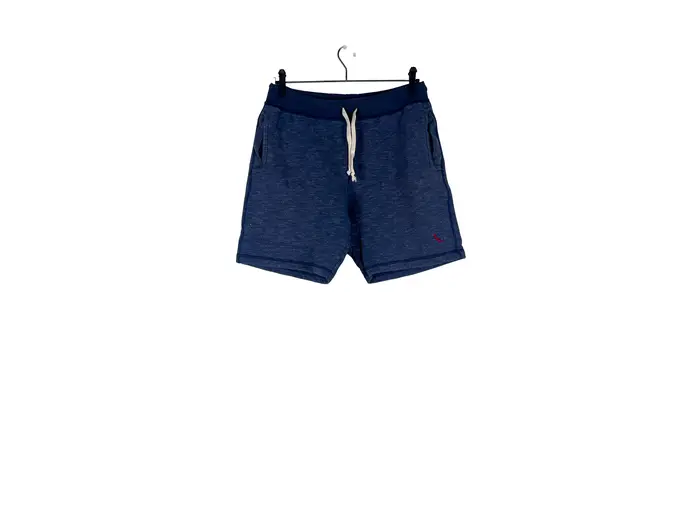 Bermuda Moletom Azul Mescla com Cordão