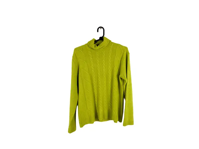 Suéter Gola Alta Verde Limão