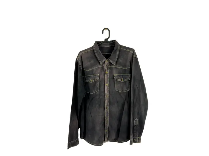 Camisa Jeans Estonada Cinza