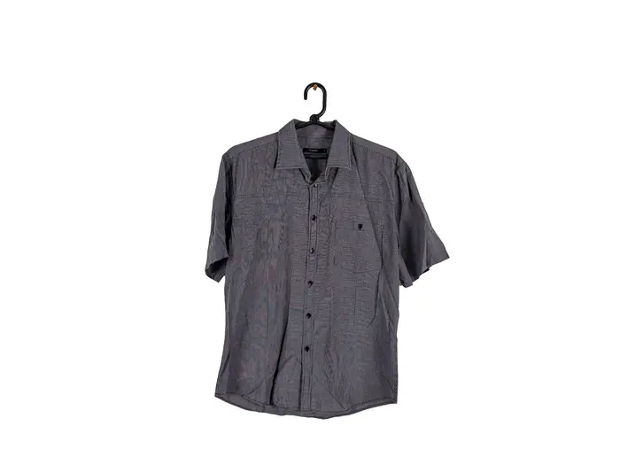 Camisa Manga Curta Cinza Mescla