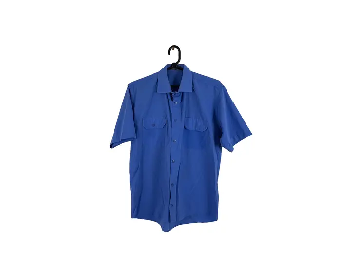 Camisa Manga Curta Azul Royal Lisa