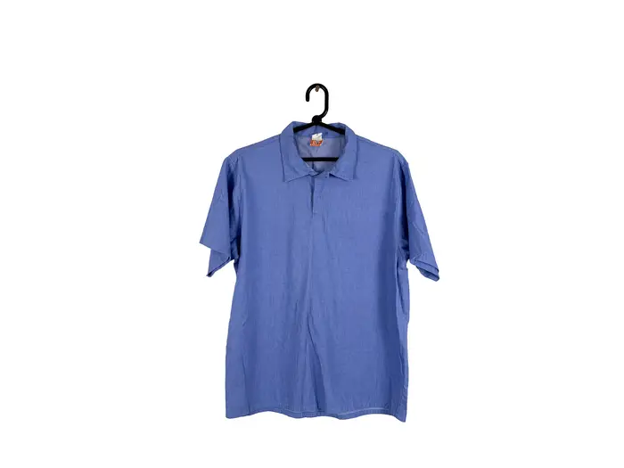 Camisa Polo Azul Manga Curta
