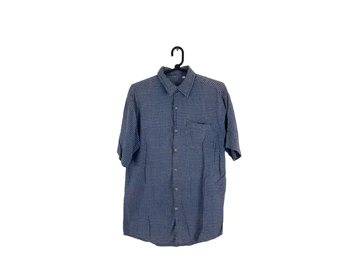 Camisa Manga Curta Jeans Azul