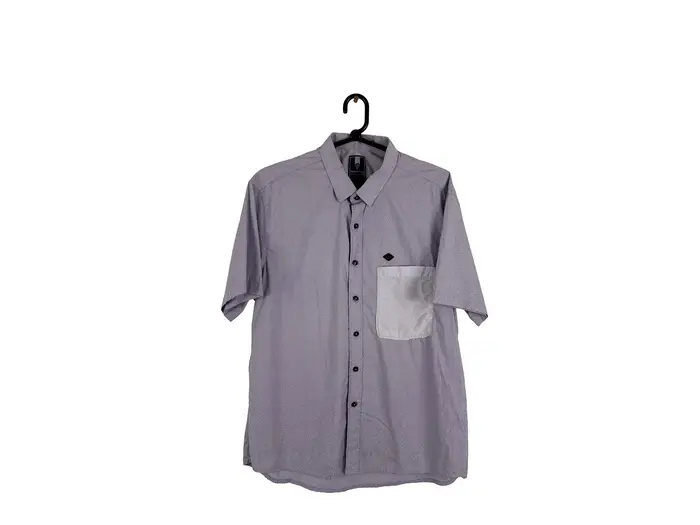 Camisa Manga Curta Cinza Estampa Mini
