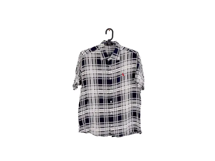Camisa Manga Curta Xadrez Preto/Branco