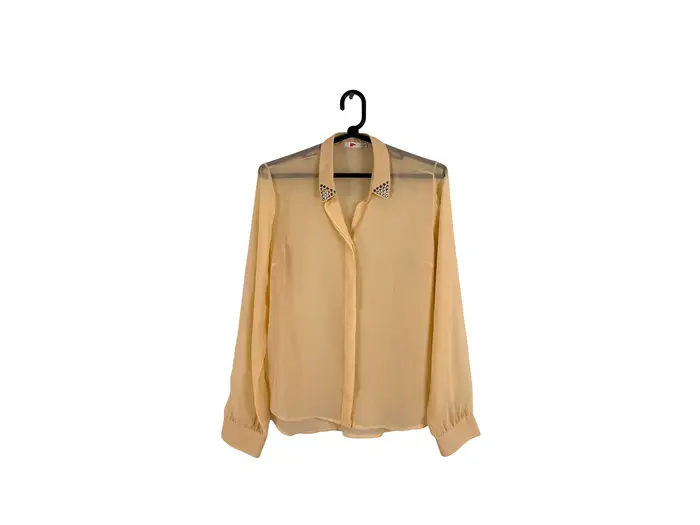 Blusa Bege Champanhe Translúcida
