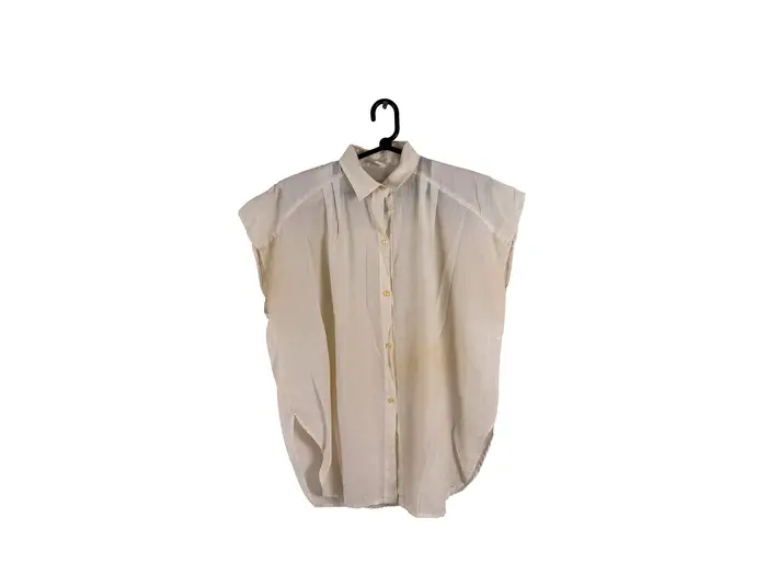 Blusa Off-White Sem Manga Botões