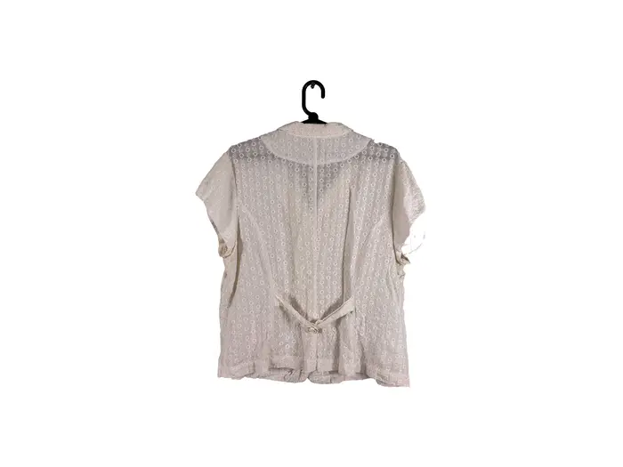 Blusa Branca Manga Curta Renda
